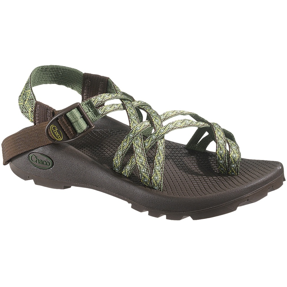 Army green stitched diamond pattern chacos